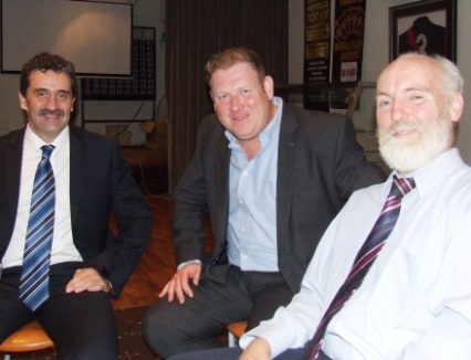 Talking cricket: L-R Tony Gleeson, Simon Thornton and Allan Cumming.