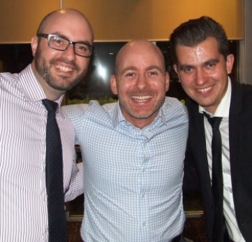 The fast bowler fraternity get together: L-R Steve Herbert, Adam Patchell and Jesse Nankivell-Sandor.