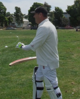 As he's done countless times, Ian Denny looks nonchalant as he heads out to bat.