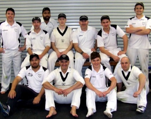 Moonee Valley Thirds won first-up in our Mercantile Cricket Association debut. Our team was (L-R) - Back: Bill Barber, Ben Thomas, Pardeep Singh, George Loh, Adam Patchell, captain Jesse Nankivell-Sandor and Mitchell Evans. Front: Jacob de Niese, Lou Raffaele, Daniel Comade and Heath Webb-Johnson.