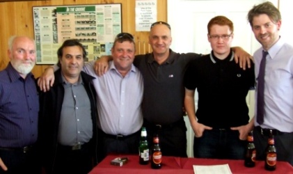 Our current players were there in numbers to pay respects to club great Peter Gardiner. L-R: Allan Cumming, Bob Sciacchitano, James Holt, Lou Raffaele, Kris Garland and Matt Thomas.