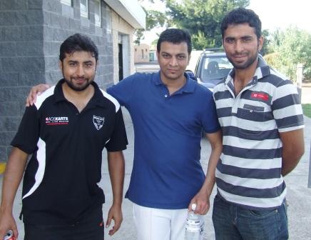 Team-mates across different cultures: L-R Ihtisham Uddin, Sainath Tavate and Khalid Hassan all played in our Christmas Party Twenty20 game.