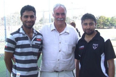 Welcome! L-R Khalid Hassan, Charlie Walker and Ihtisham Uddin.