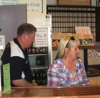 There's business to attend to! And so it was for Simon Thornton and Adele Walker in the bar. 