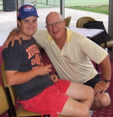 Proud dad James Wright with son Dylan, who's been starring both in the Under 16s and on turf in the seniors.