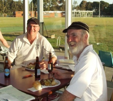 Brotherly love: Doug (left) and Allan Cumming were both on the losing side in close encounters earlier in the day, but could still see the light side of things.