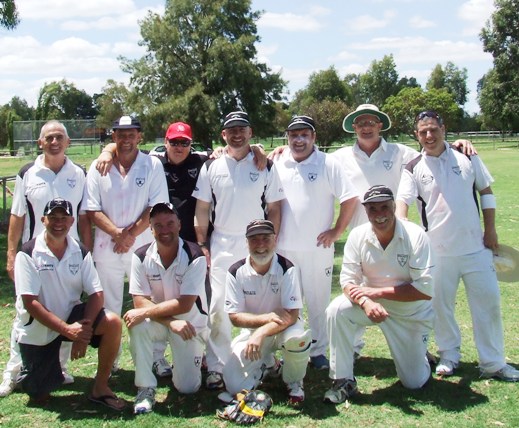 Our Barooga team after the final match: L-R. Back - Neil King, Brian Furlong, Mark Gauci, Adam Patchell, James Holt, Steve Smales and Daniel Phillips. Front - Dean Jukic, Sean O'Kane, Allan Cumming and Charlie Walker.
