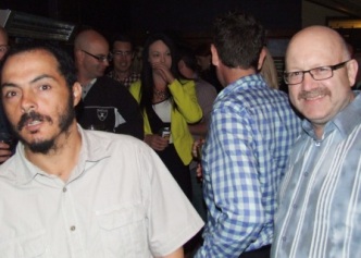 Front and centre: Dan Terzini and Paul Hobbs at the Laurel's rooftop bar.