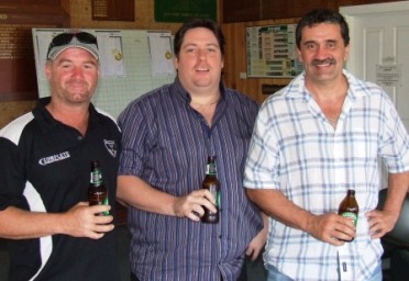 Bowling them over: (from left) Sean O'Kane, Ryan Fairclough and Tony Gleeson.