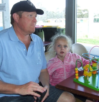 Fun and games for past President Darren Nagle and daughter Meg.
