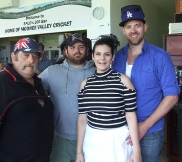 A family gathering: Vince Riggio with son Anthony and daughter Vanessa, with her partner Matt Thomas.