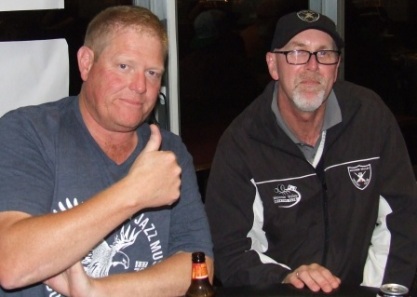 At the card table: Life Members Darren Nagle (left) and Kevin Gardiner.