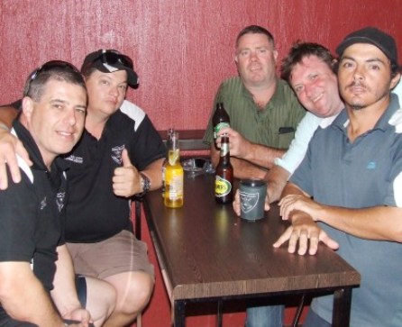 A table of rascals: L-R Daniel Phillips, Mark Gauci, Norm Wright, James Holt and Danny Terzini.