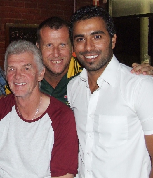 Coach Rex Bennett at our MVP night, with Fifths fielding winner Shaun Rayment (centre) and Firsts player Khalid Hassan.