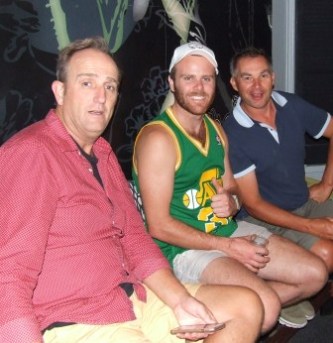 Enjoying the night: L-R Thirds skipper Brett Curran, David Tuck and Dean Jukic.