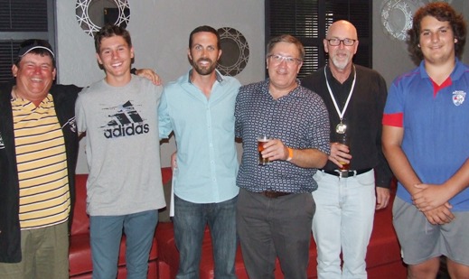 MVP and Fieldlow winners gather: L-R Shane McDonald, Jack Newman, Michael Ozbun, Peter Golding, Kevin Gardiner and Corey Brock.