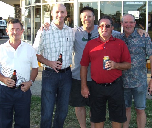 Moonee Valley royalty: L-R Rod McLeod, Mick Harvey, Ian Denny, Ray Storey and Greg Peters.