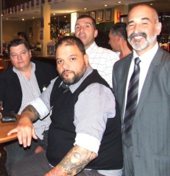 Life members around the bar: L-R Mark Gauci, Sandro Capocchi, Jim Polonidis and Joe Ansaldo.