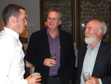 Deep discussion: L-R Michael Ozbun, Doug Cumming and Allan Cumming.