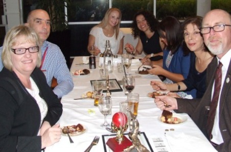 Enjoying the night: L-R Jodie and John Talone, Vanessa Schuller, Agatha Soccio, Tien Polonidis and Virginia and Kevin Gardiner.