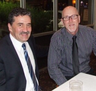 Two bowling warriors: Tony Gleeson (left) and Kevin Gardiner.