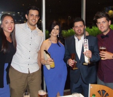 The dress-up table: L-R Jade with Chris Rebeiro, Vanessa and Anthony Riggio and Chris Pollock. 