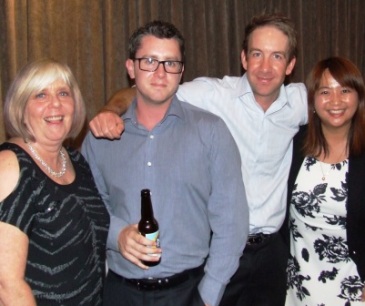 Smile Eddie - you took six wickets! L-R Sandra Thomas, Eddie Rayner, Ben Thomas & Tien Polonidis.