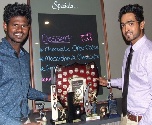Their just desserts: Nadeera Thuppahi (left) and Chanaka Silva with their trophies. Chanaka was the Club Champion for 2016/17, following on from Tuffy the previous season.
