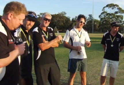 Tom King knows about patience, as he's waited since 1996 for this moment. As he speaks, listening in are (L-R) Simon Thornton, Michael Ozbun, Rex Bennett and Ben Thomas.