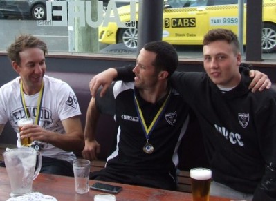From left: Seconds Premiership players Ben Thomas and Michael Ozbun with Freddie Priestley - who didn't have enough games under his belt to qualify.
