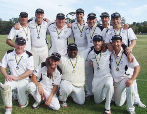 The Premiership team! From left: Back - Lou Raffaele, Rex Bennett, Simon Thornton, Tom King, Adam Patchell, Jim Polonidis and Daniel Phillips. Front - Peter Golding, Jack Newman, Channa DeSilva, Michael Ozbun and Ben Thomas.