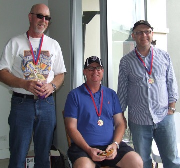 They've got the medallions to show for  it! L-R Kevin Gardiner, Dean Lawson and Paul Hobbs.