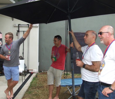 You're never in the shade when you're reigning Premiers! L-R Peter O'Kane, Sam Carbone, John Talone and Kevin Gardiner.