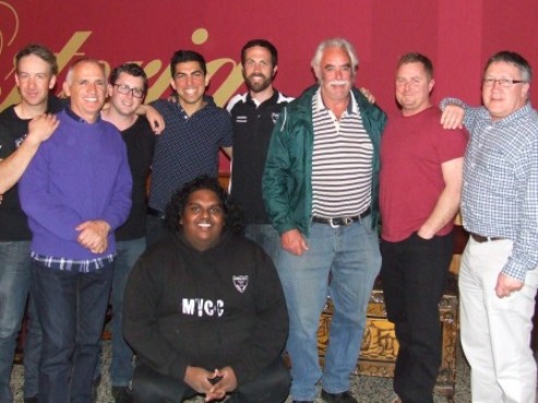 Celebrating the night: L-R Ben Thomas, Neil King, Eddie Rayner, Kern Kapoor, Michael Ozbun, Charlie Walker, James Beilken and Peter Golding, with Channa DeSilva in front.0