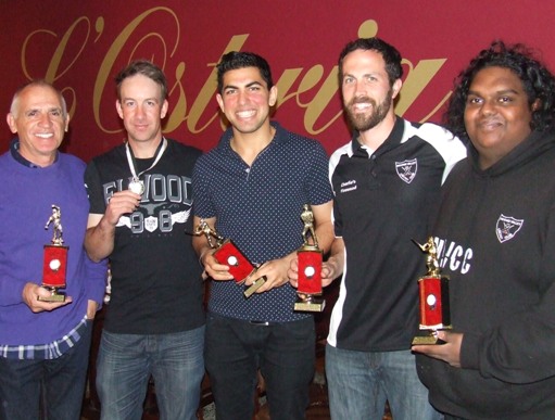 Some of our award winners at presentation night: L-R Neil King, Ben Thomas, Kern Kapoor, Michael Ozbun and Channa DeSilva.