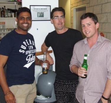 Here's cheers to Moonee Valley: Players L-R Jatinder Singh, Ben Skok and Eddie Rayner.