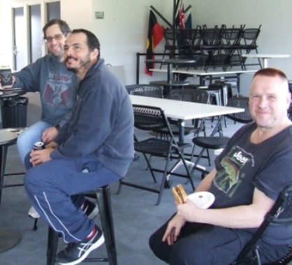 Plenty of room to stretch out in the new rooms: L-R Brendan Rhodes, Danny Terzini and Peter Smith.