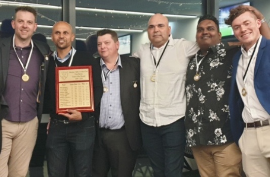 Members of our Firsts Team of the Decade: L-R Matt Thomas, Raj Aiyappan, Mark Gauci, Amit Chaudhary, Channa DeSilva and Dan Comande.