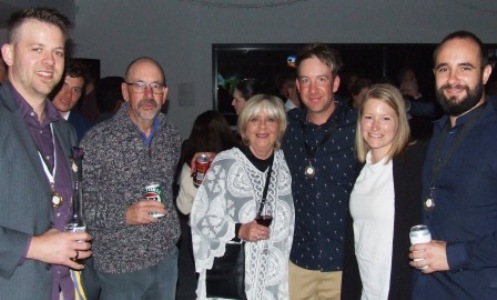 A connection going all the way back to juniors: L-R Matt, Allan, Sandra and Ben Thomas, and Nicole and Murray Walker.