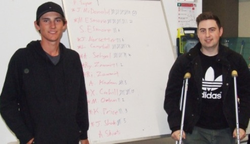 Jordon McDonald (left) won the batting award while Matt Thomas won the bowling by the tightest of margins.