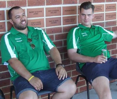 The Valley was out in force - Jacob De Niese (left) and Jesse Nankivell-Sandor made the journey to support the team.