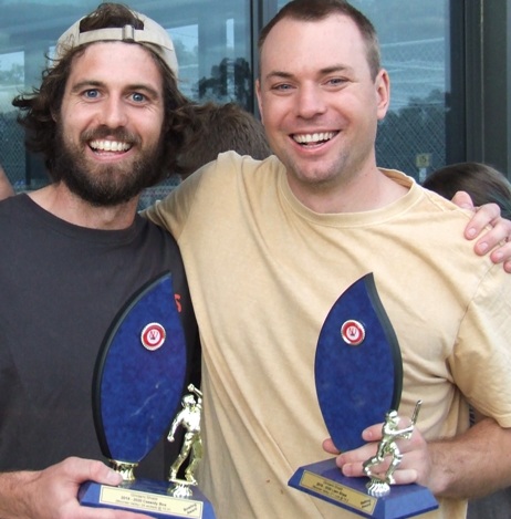 Cassidy Box (left) and Liam Shaw with their NWMCA trophies.