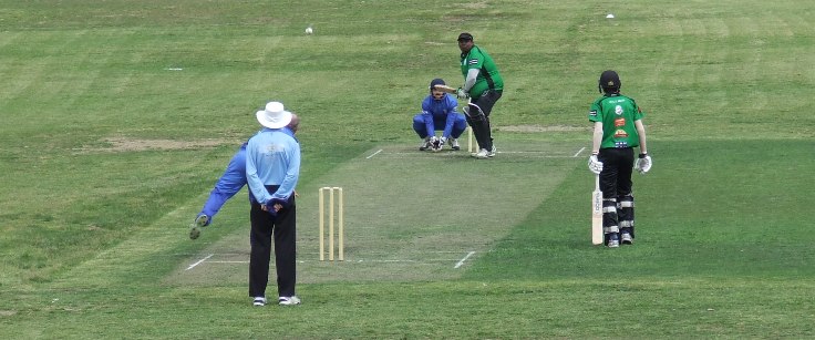 Channa DeSilva opened the batting for the Firsts and made 64 in our first turf game from our new pavilion. We beat Sunbury.