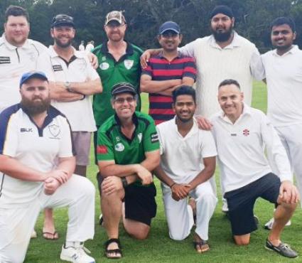 Members of the Fourths team for the final round of season 2020. L-R: Back - Andreas Skiotis, Geoff Shiell, Dean Lawson, Prashant Hirani, Manu Singh and Dhaval Patel. Front - Mitchell McPherson, Brendan Rhodes, Jaykumar Patel and Sam Carbone.