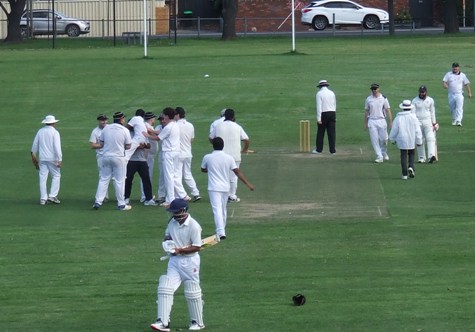 We're all over the field as the last wicket falls - caught Rettino (wk), bowled Patel.