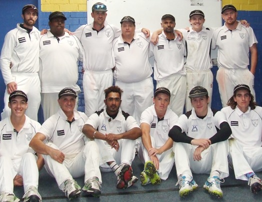 Our Grand Final team: L-R. Back - Michael Ozbun, Channa DeSilva, Matt Thomas, Mark Gauci, Rajan Aiyappan, Charles Bibby and Nate Wolland. Front - Nigel Cowan, Lou Raffaele, Chanaka Silva, Daniel Comande, Jack Newman and Anthony Cafari.