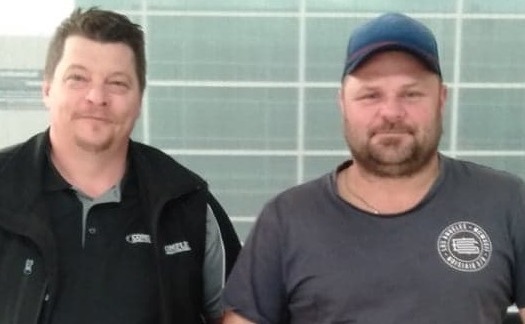 New coach Glen Courts (far right)with MVCC Vice President Mark Gauci - they played together in the Moonee Valley Firsts.