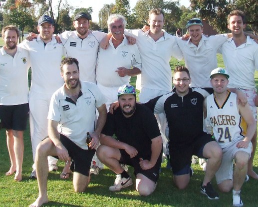 Liam Shaw's headed to distant shores. He's pictured here with his teammates in his match before his farwell function. L-R: Back - Elliott Hughes, Sam Gunther, Liam Shaw, Charlie Walker, Justin Trowell, Dylan Jamieson and skipper Paddy Shelton. Front - Liam Farrell, Shane Chalmers, Nick Brelis and Dominic Rettino.