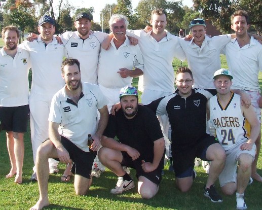 Liam Shaw's headed to distant shores. He's pictured here with his teammates in his match before his farwell function. L-R: Back - Elliott Hughes, Sam Gunther, Liam Shaw, Charlie Walker, Justin Trowell, Dylan Jamieson and skipper Paddy Shelton. Front - Liam Farrell, Shane Chalmers, Nick Brelis and Dominic Rettino.