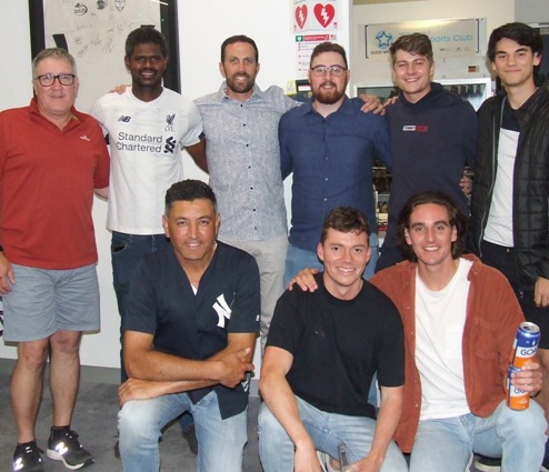 MVP and Fieldlow winners celebrate the event. L-R: Back - Peter Golding, Nadeera Thuppahi, Michael Ozbun, Matt Esmore; Eamon O'Toole, Simon Kapitelli. Front - Sunil Bhandari, Daniel Comande, Anthony Cafari.